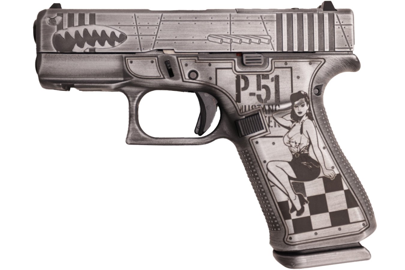 GLOCK 43x MOS 9mm Optic Ready Pistol with P-51 Mustang WWII Finish